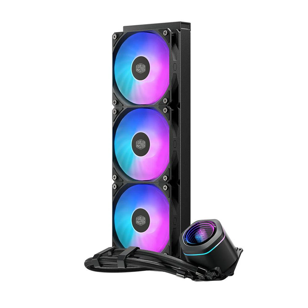 A large main feature product image of Cooler Master MasterLiquid Core Nex 360 ARGB