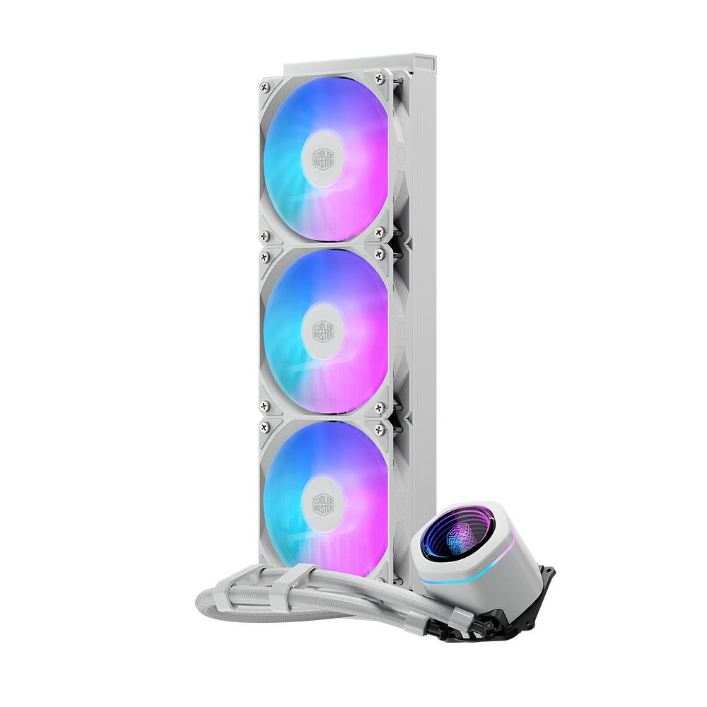 A large main feature product image of Cooler Master MasterLiquid Core Nex 360 White