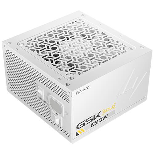 A large main feature product image of Antec GSK850 V2 850W Gold PCIe 5.1 ATX 3.1 Modular PSU - White