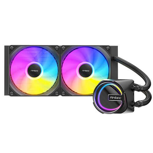A large main feature product image of Antec Skeleton 240 ARGB AIO Liquid Cooler - Black
