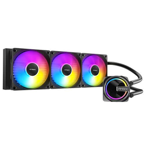 A large main feature product image of Antec Skeleton 360 ARGB AIO Liquid Cooler - Black