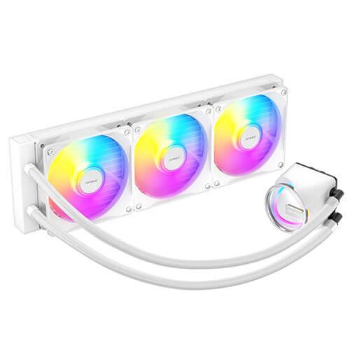 A large main feature product image of Antec Skeleton 360 ARGB AIO Liquid Cooler - White