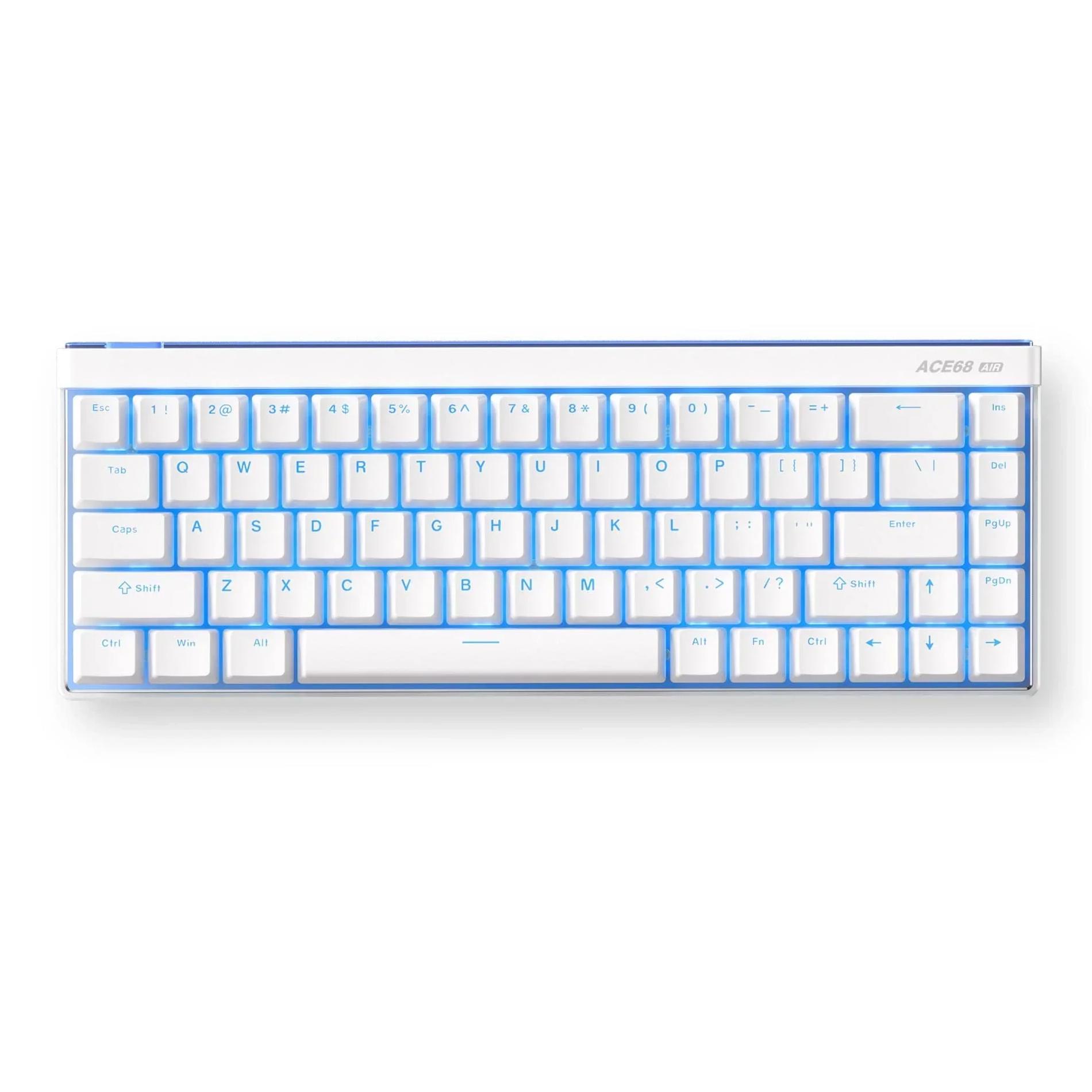A large main feature product image of MCHOSE ACE 68 Air HE Magnetic 8K Wired Gaming Keyboard - Snow White (Mount Tai Magnetic Switch GT)