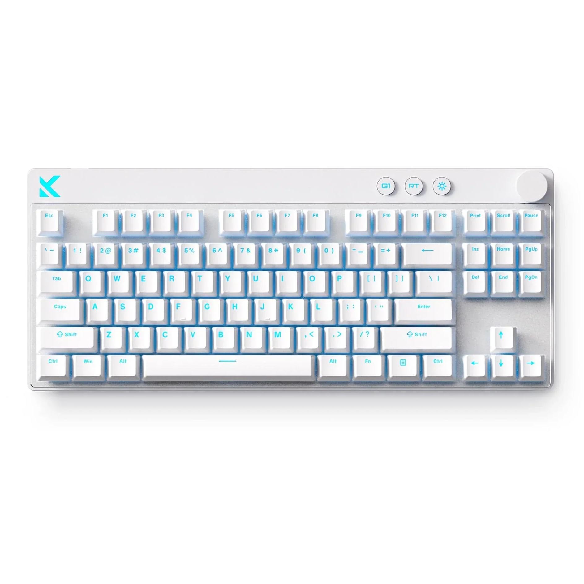A large main feature product image of MCHOSE Mix 87 HE Magnetic 8K Wired Gaming Keyboard - White (Apollo Magnetic Switch)