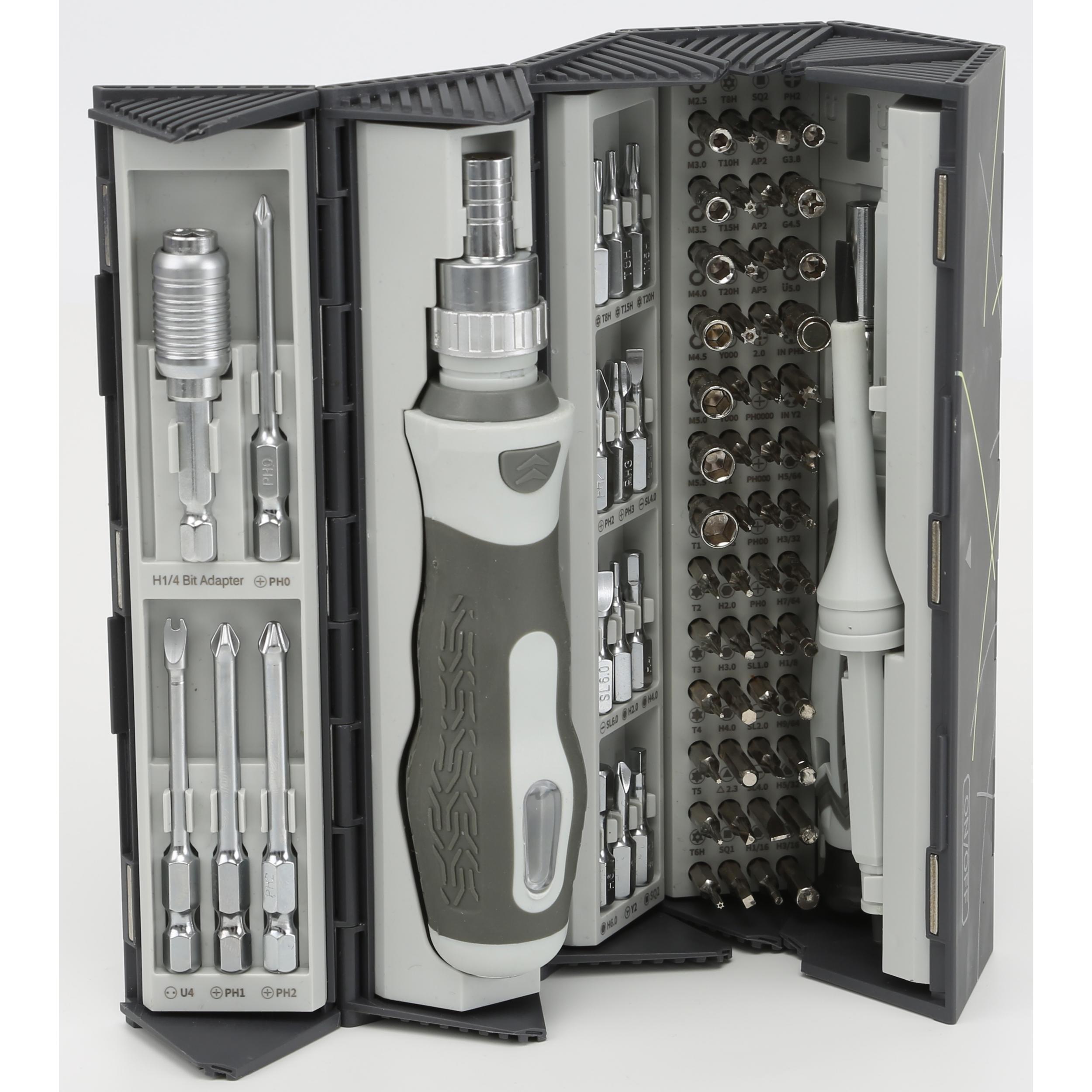 A large main feature product image of King'sdun 74 in 1 Ratchet Screwdriver & Precision Bit Set