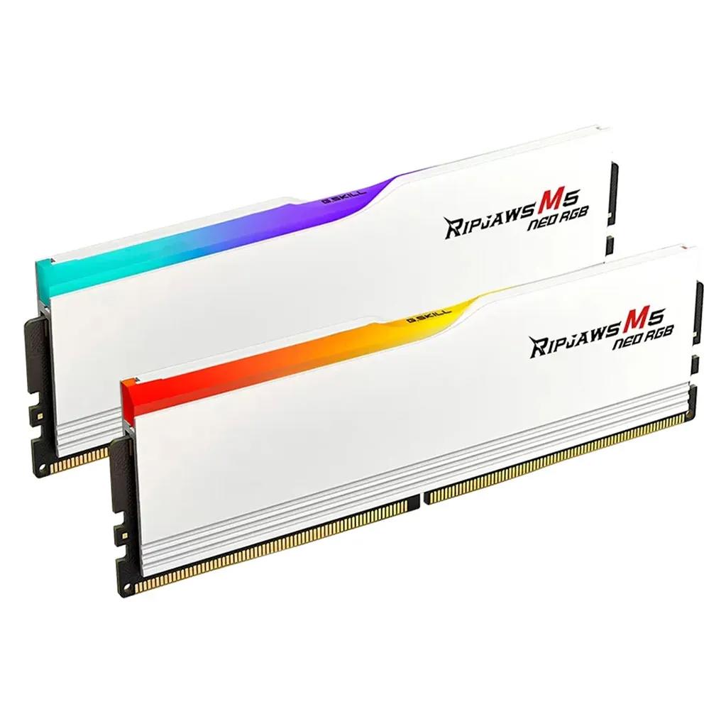 A large main feature product image of G.Skill Ripjaws M5 Neo 32GB Kit (2x16GB) XMP/EXPO DDR5-6000 C36 - White