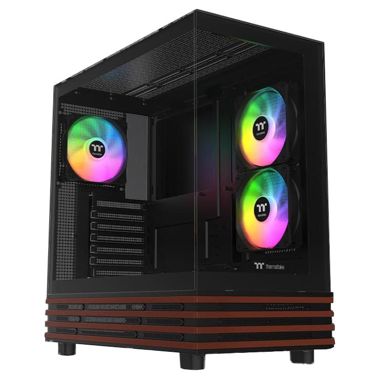 A large main feature product image of Thermaltake View 270 Plus WS ARGB Mid Tower Case Wood Edition (Black)