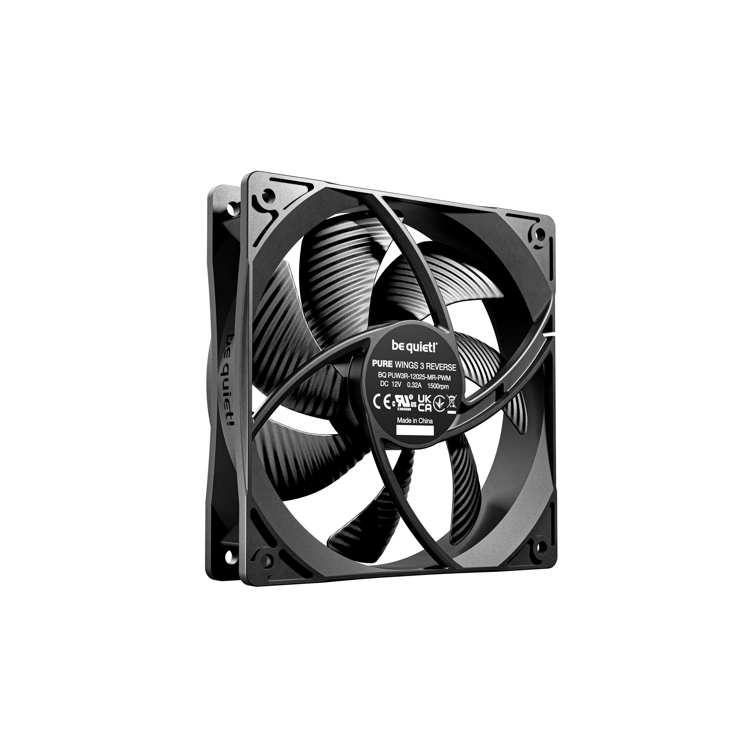 A large main feature product image of be quiet! PURE WINGS 3 120mm Reverse Blade PWM Fan 3-Pack