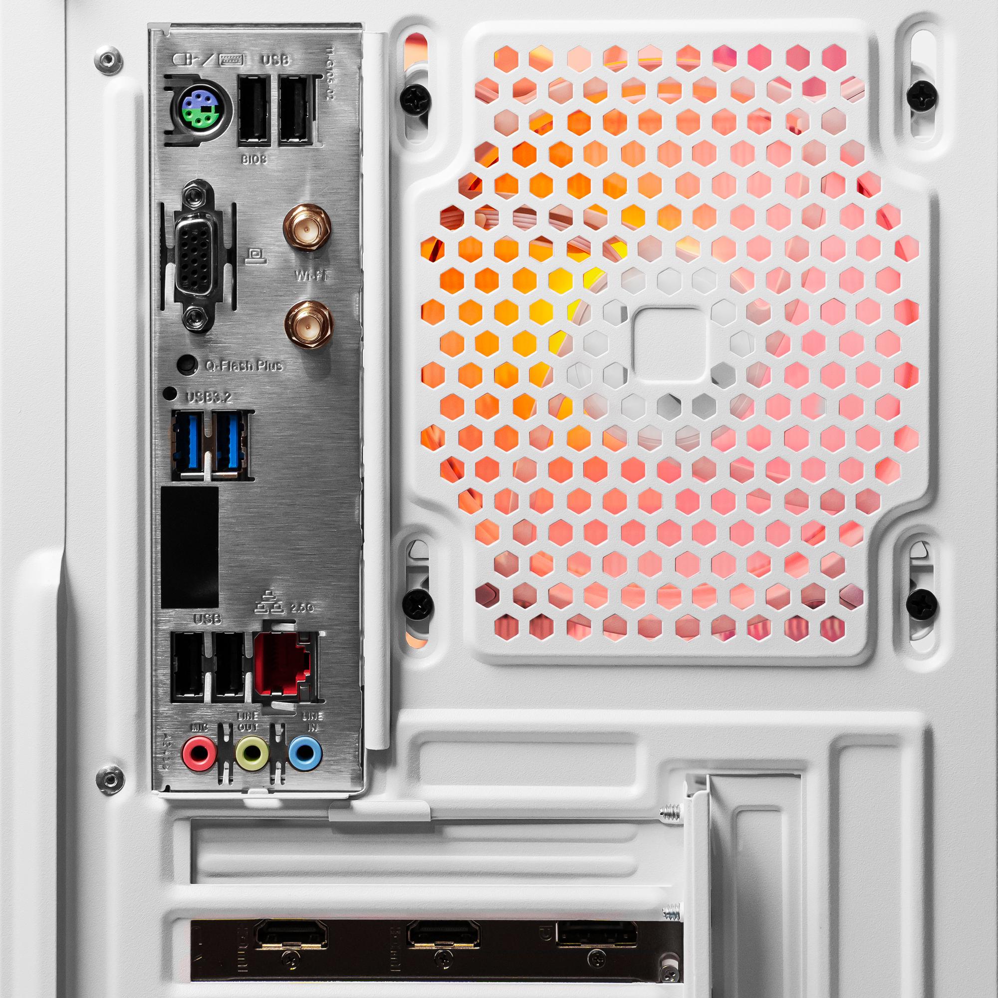 A large main feature product image of PLE Spark RX 9060 XT Prebuilt Ready To Go Gaming PC