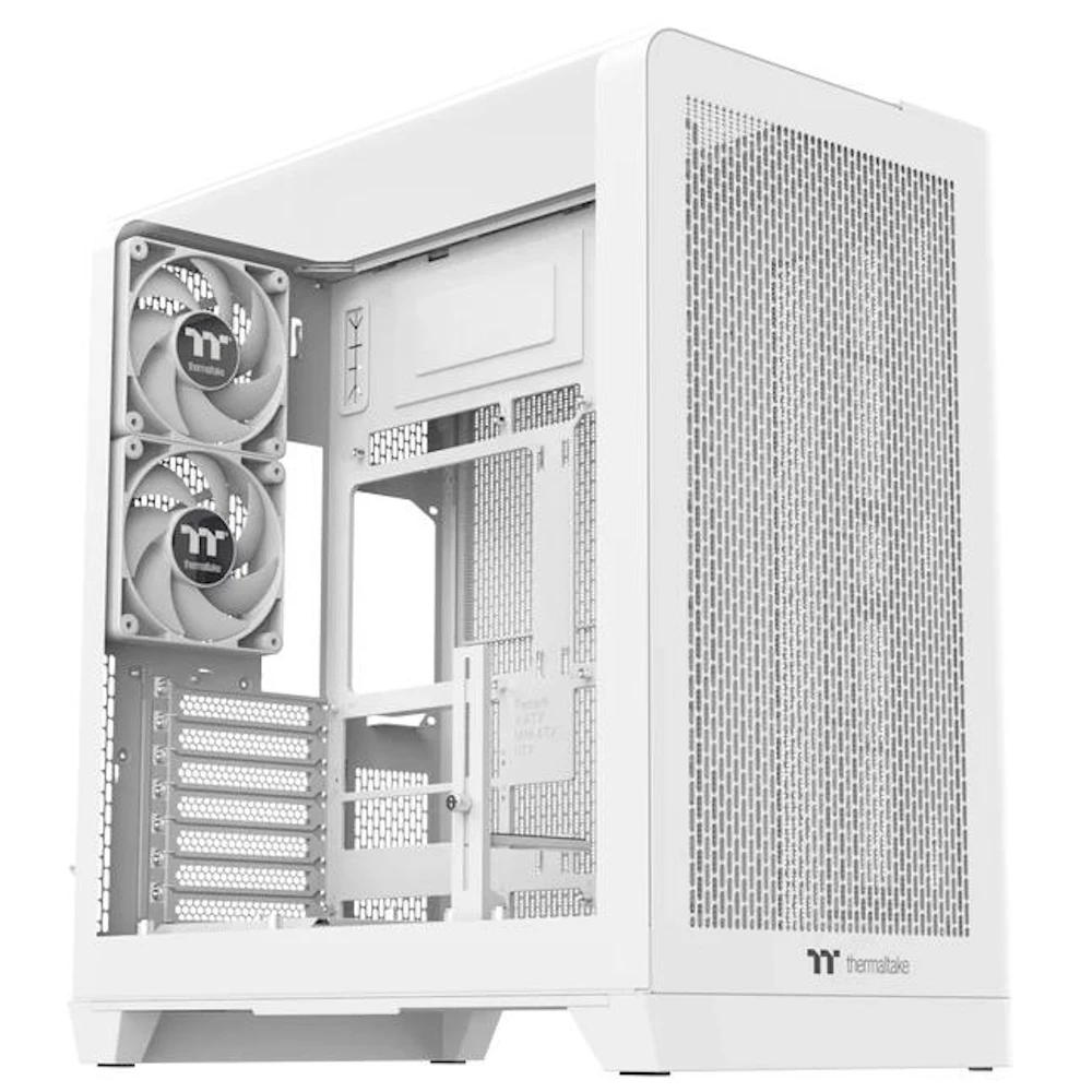 Thermaltake View 390 Air Curved Tempered Glass ATX Mid Tower Case (Snow)