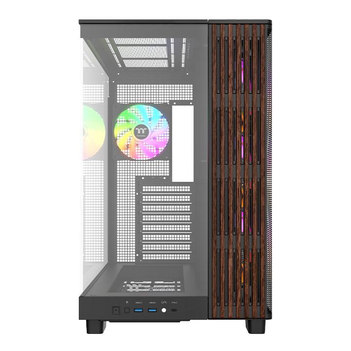 A large main feature product image of Thermaltake View 380 XL WS ARGB Mid Tower Case Wood Edition (Black)