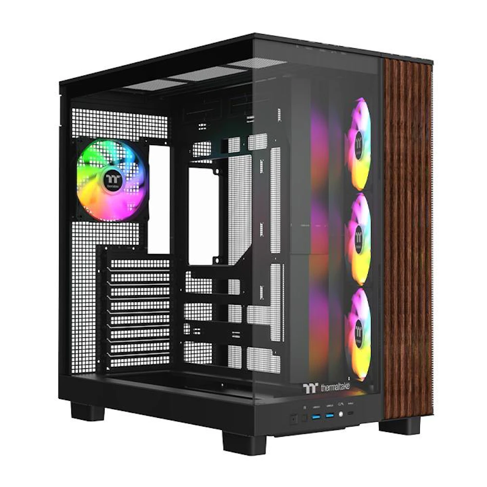 Thermaltake View 380 XL WS ARGB Mid Tower Case Wood Edition (Black)