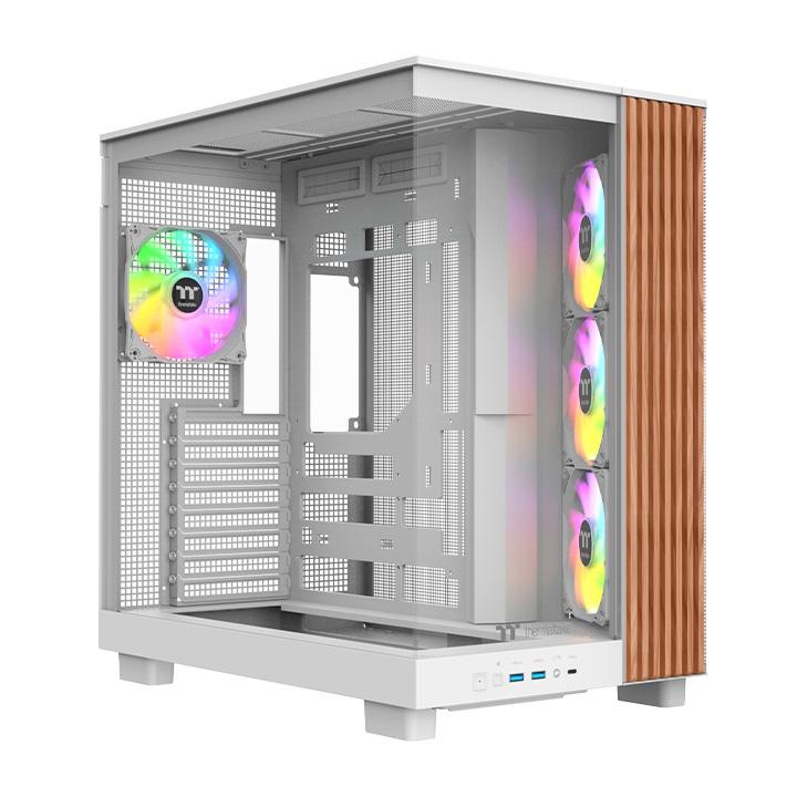 A large main feature product image of Thermaltake View 380 XL WS ARGB - Mid Tower Case Wood Edition (White)