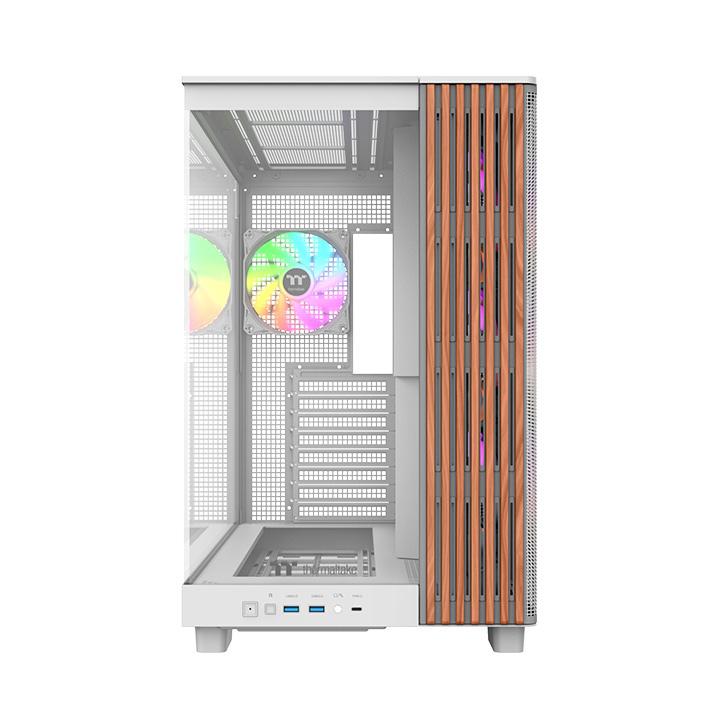 A large main feature product image of Thermaltake View 380 XL WS ARGB - Mid Tower Case Wood Edition (White)