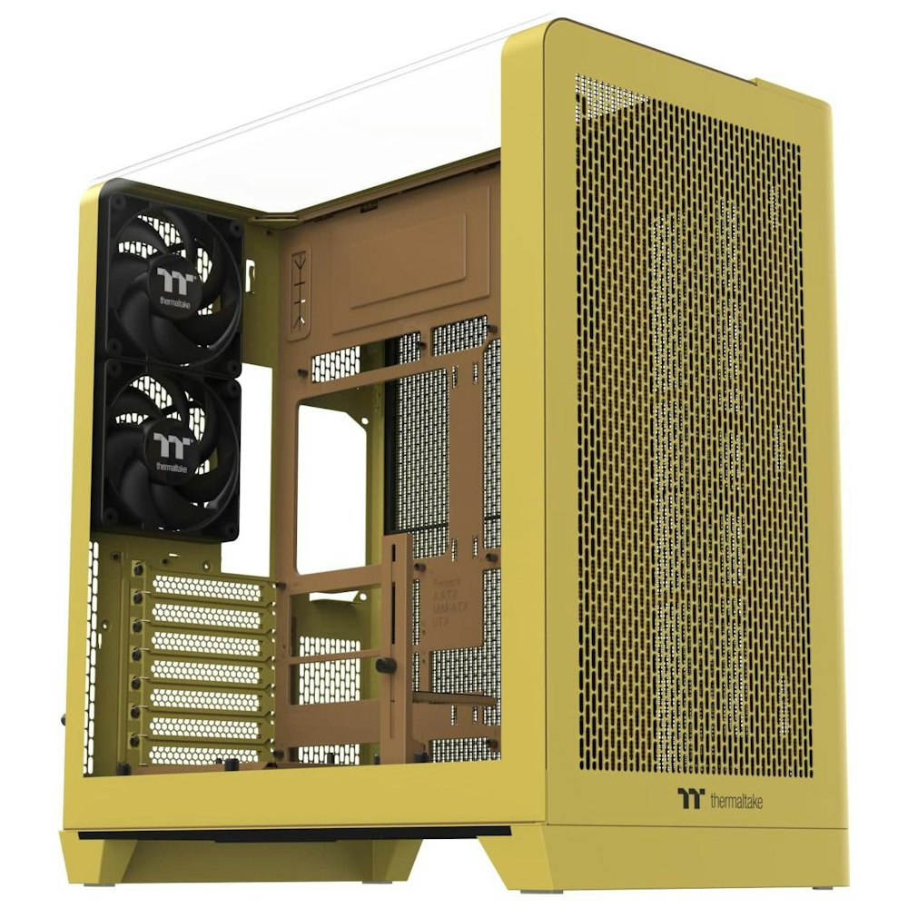 A large main feature product image of Thermaltake View 390 Air Curved Tempered Glass ATX Mid Tower Case (Butter Caramel)
