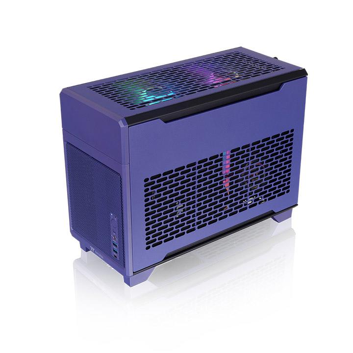 A large main feature product image of Thermaltake TR100 - SFF Mini ITX Case (Future Dusk)
