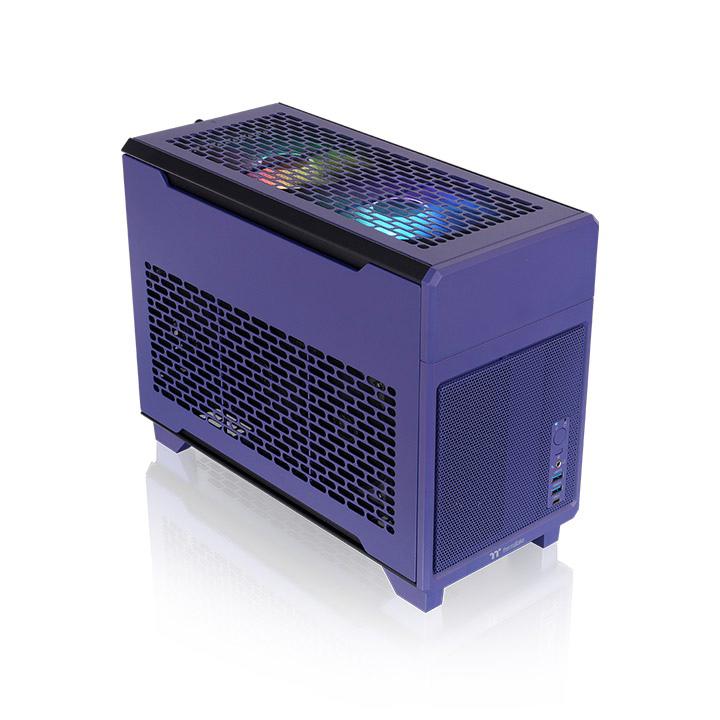 A large main feature product image of Thermaltake TR100 - SFF Mini ITX Case (Future Dusk)