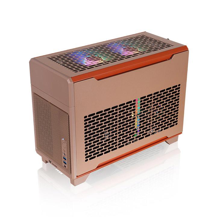 A large main feature product image of Thermaltake TR100 - SFF Mini ITX Case (Gravel Sand)