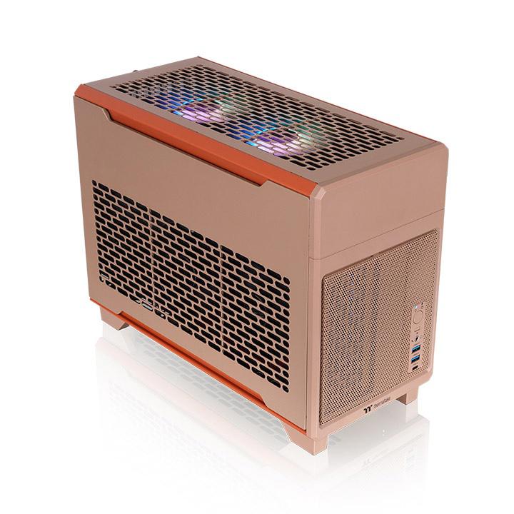 A large main feature product image of Thermaltake TR100 - SFF Mini ITX Case (Gravel Sand)