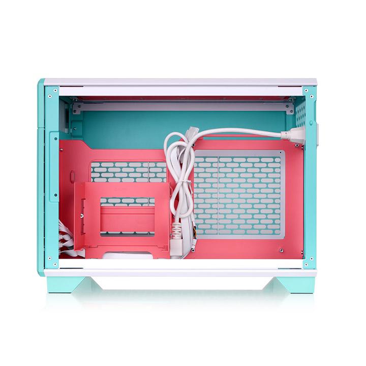 A large main feature product image of Thermaltake TR100 - SFF Mini ITX Case (Mint Strawberry)