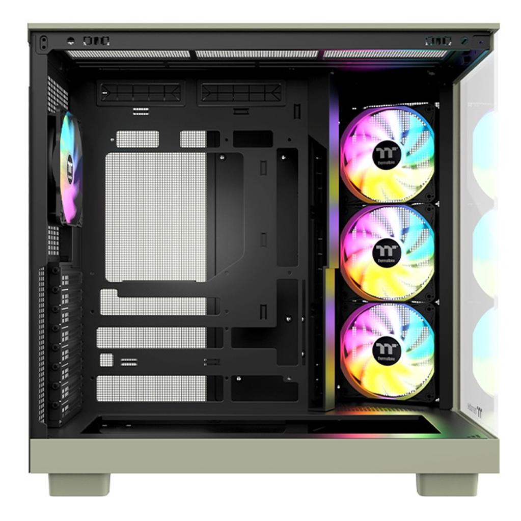 A large main feature product image of Thermaltake View 380 XL WS ARGB Mid Tower Case Wood Edition (Matcha Green)