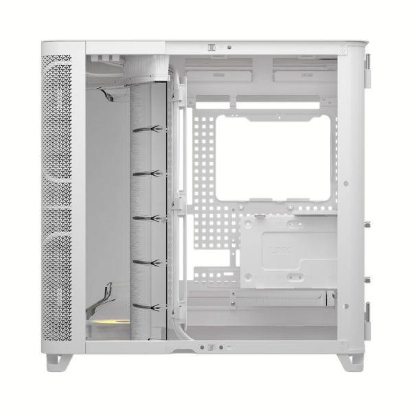 A large main feature product image of Corsair AIR 5400 RS-R ARGB Triple-Chamber Mid Tower Case (White)