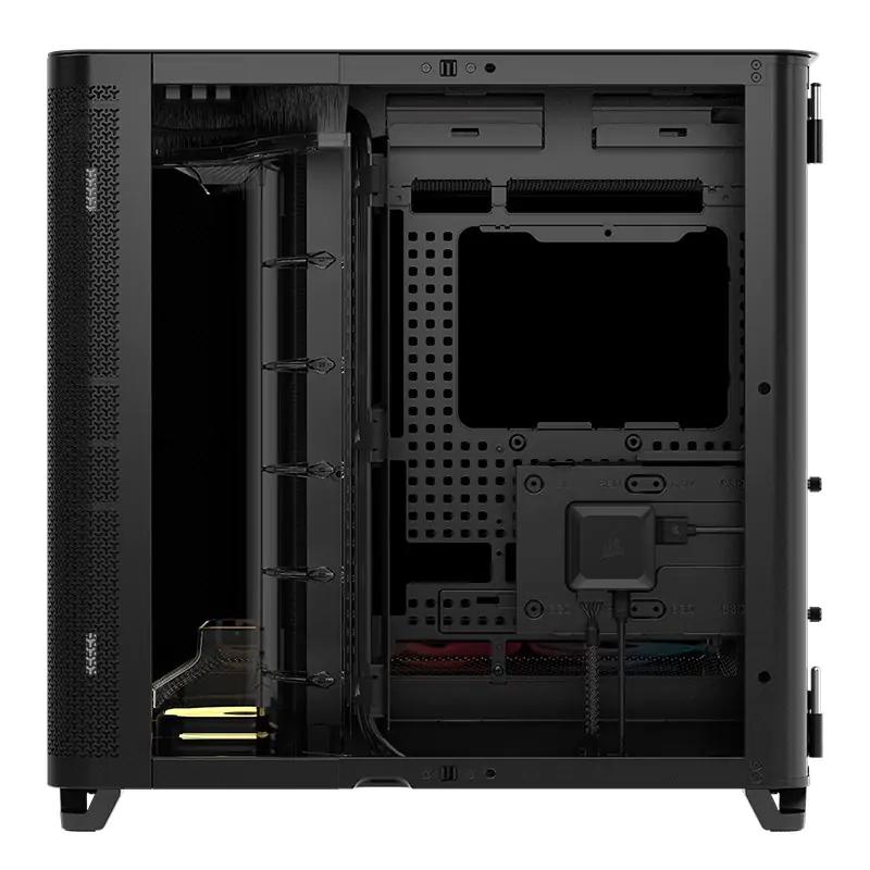 A large main feature product image of Corsair AIR 5400 LX-R RGB LINK Triple-Chamber Mid Tower Case (Black)