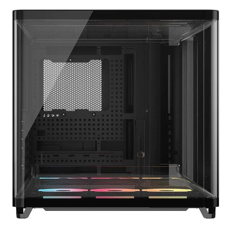 A large main feature product image of Corsair AIR 5400 LX-R RGB LINK Triple-Chamber Mid Tower Case (Black)