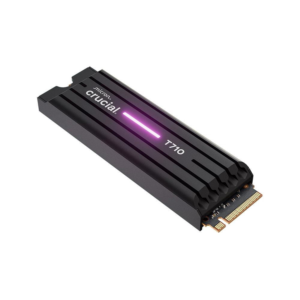 A large main feature product image of Crucial T710 w/ Heatsink PCIe Gen5 NVMe M.2 SSD - 4TB