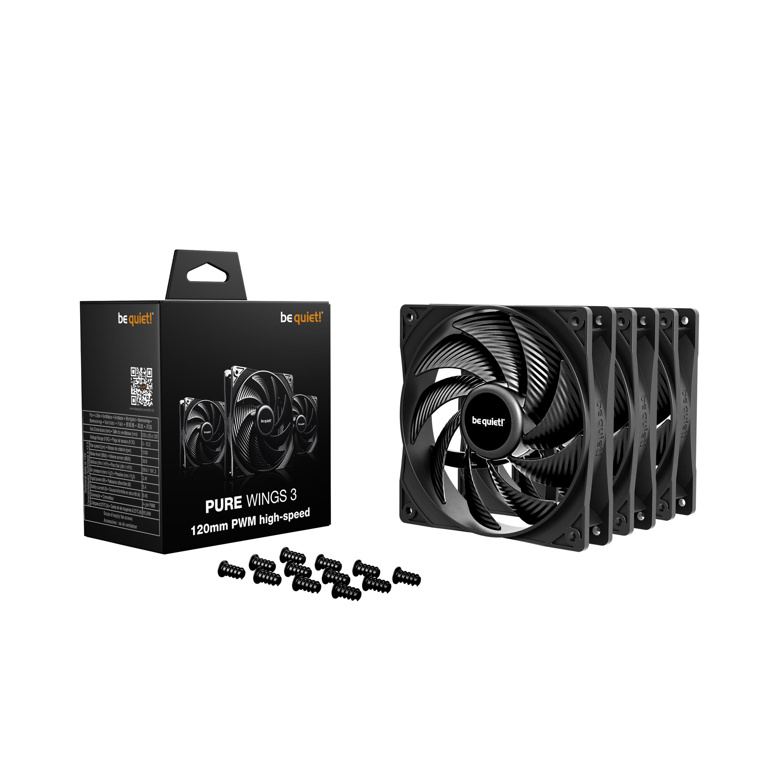 A large main feature product image of be quiet! PURE WINGS 3 120mm High-Speed PWM Fan 3-Pack