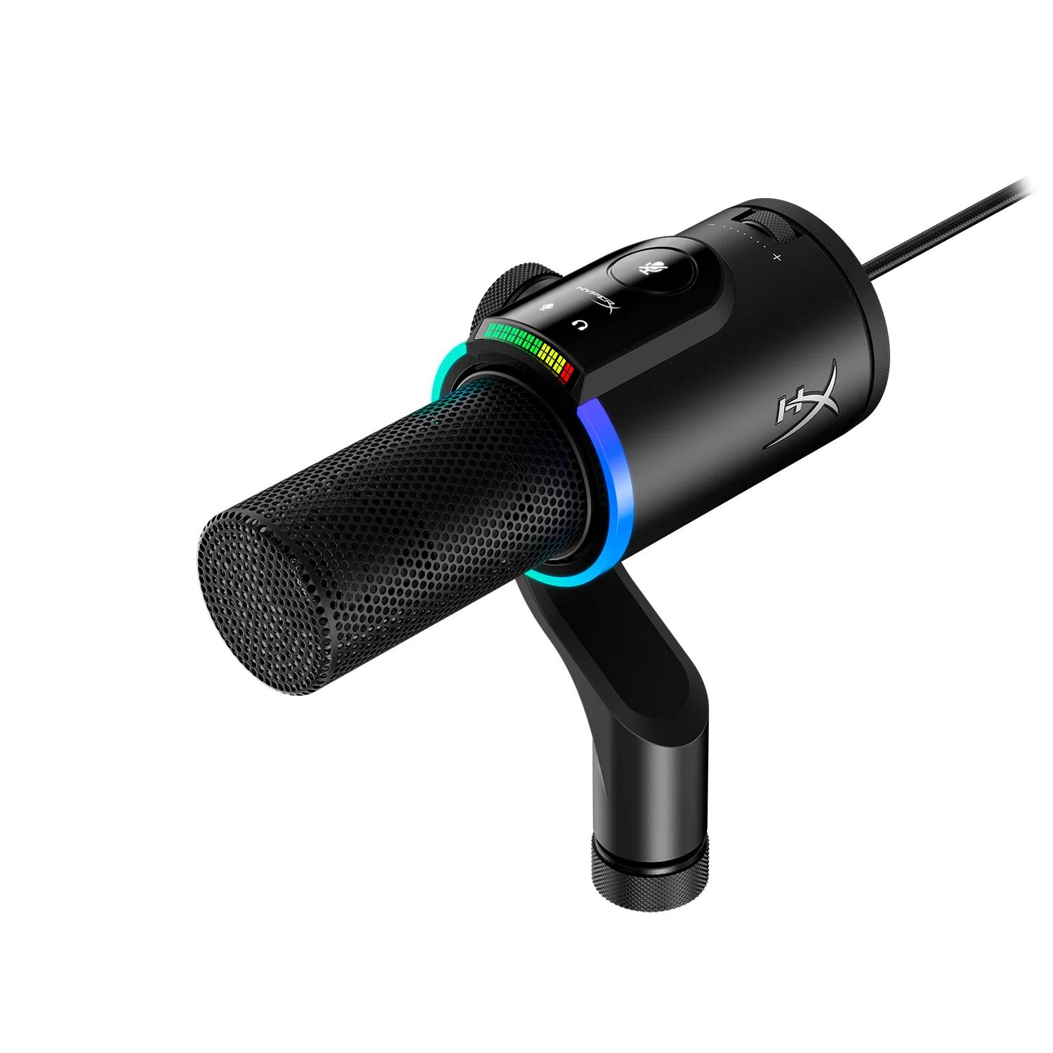 A large main feature product image of HyperX FlipCast - XLR/USB Dynamic Microphone