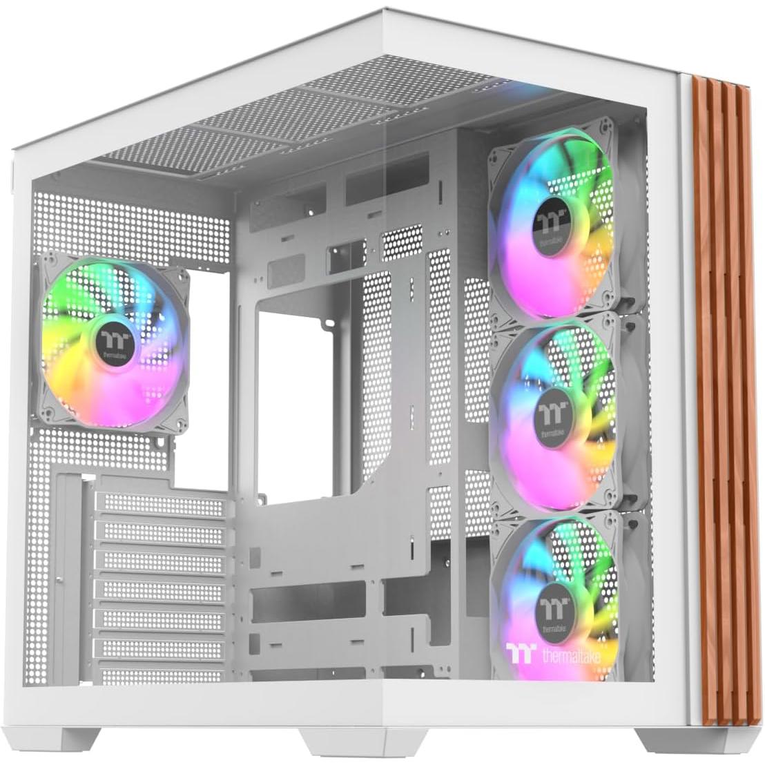 A large main feature product image of Thermaltake View 380 WS ARGB - Mid Tower Case Wood Edition (White)