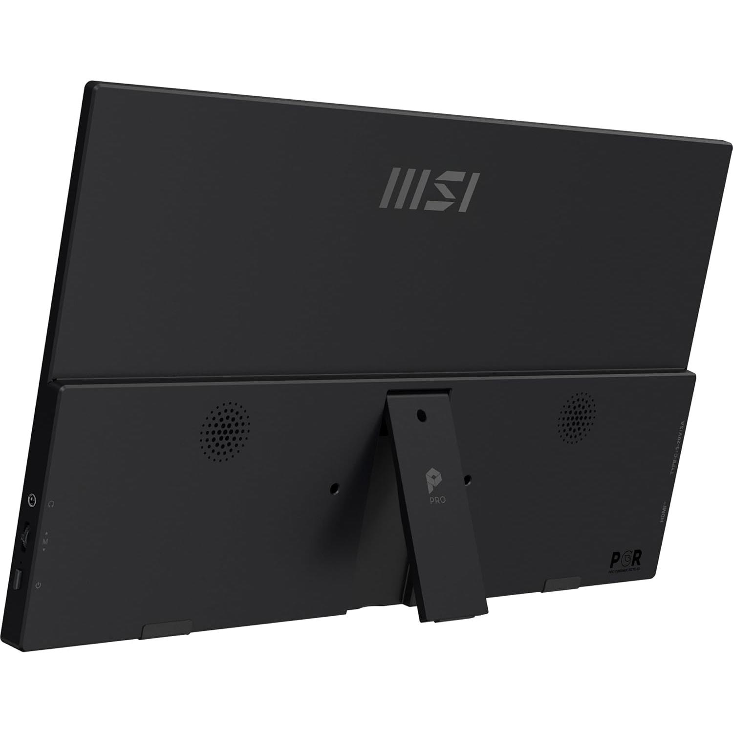 A large main feature product image of MSI PRO MP165 E6 - 15.6" 1080p 60Hz IPS USB Type-C Portable Monitor