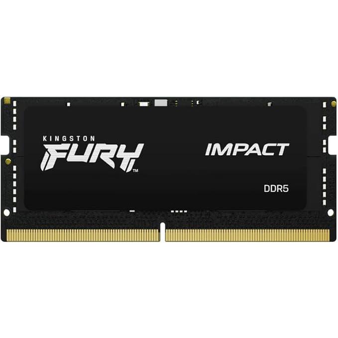 A large main feature product image of Kingston FURY Impact 32GB Kit (2x16GB) DDR5-6000 C38 SO-DIMM