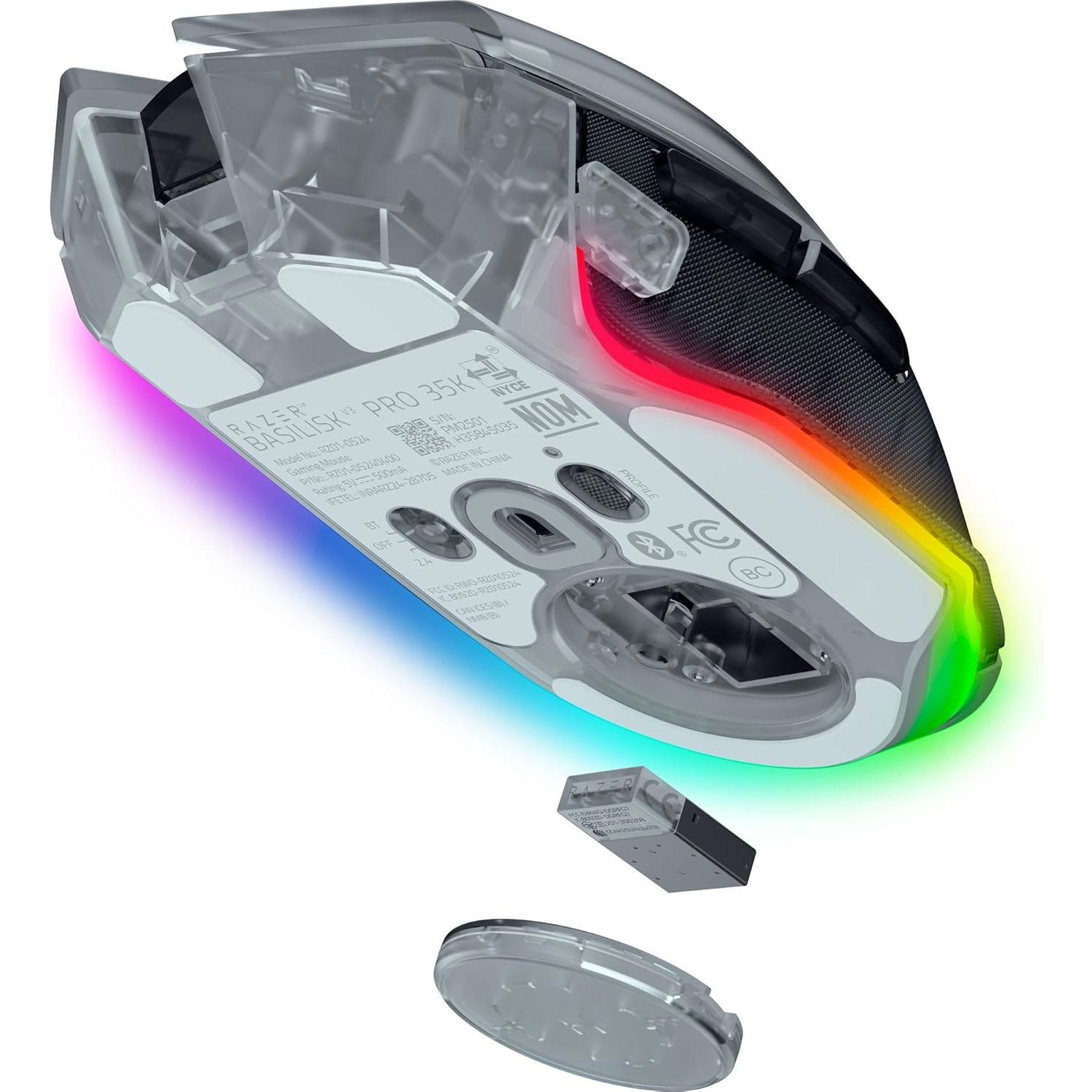 A large main feature product image of Razer Basilisk V3 Pro 35K - Ergonomic Wireless Gaming Mouse (Phantom White)