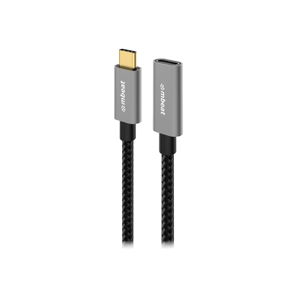 A large main feature product image of mbeat Tough Link 1m USB 3.2 Gen2 USB Type-C Extension Cable - Space Grey