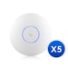 A product image of Ubiquiti UniFi U7 Pro Ceiling-Mounted Wi-Fi 7 Wireless Access Point 5-Pack