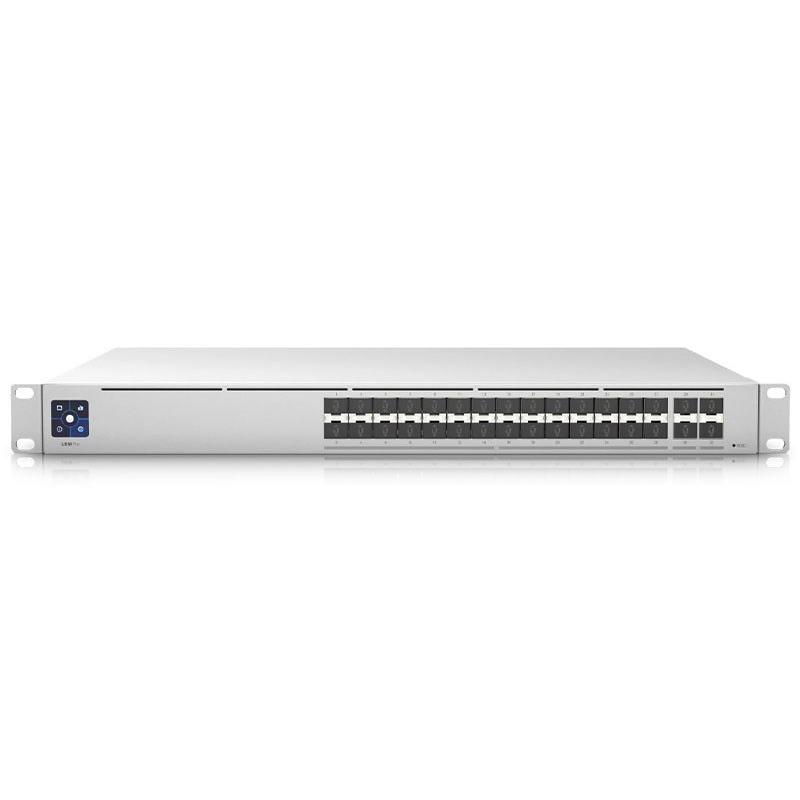 A large main feature product image of Ubiquiti Hi-Capacity Aggregation 28-Port 10GbE SFP+ Layer 3 Managed Switch