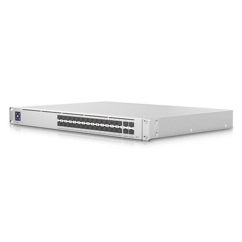 A large main feature product image of Ubiquiti Hi-Capacity Aggregation 28-Port 10GbE SFP+ Layer 3 Managed Switch
