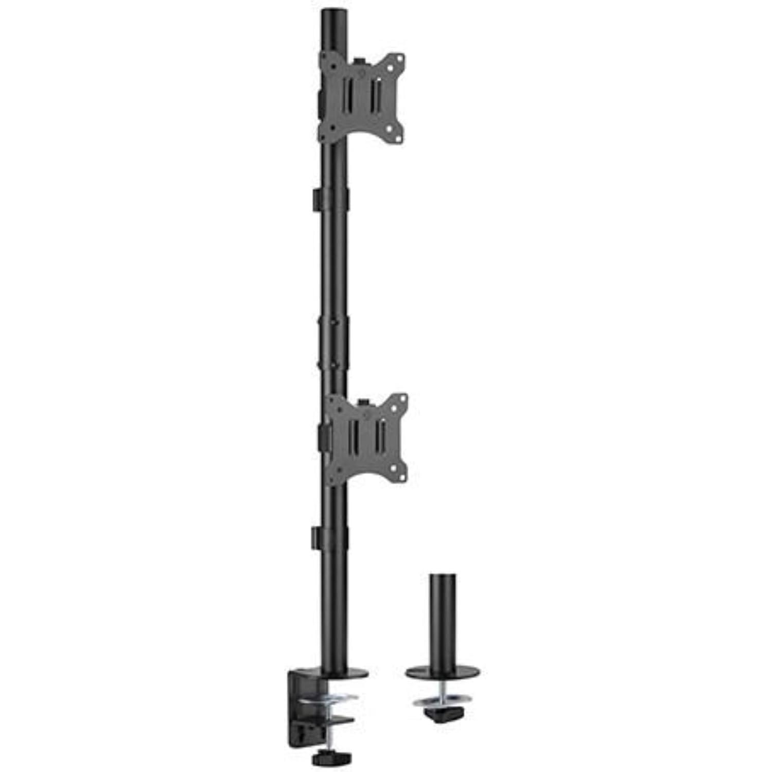 A large main feature product image of Brateck Vertical Pole Mount Dual-Screen Monitor Mount Fit Most 17'-32' Monitors