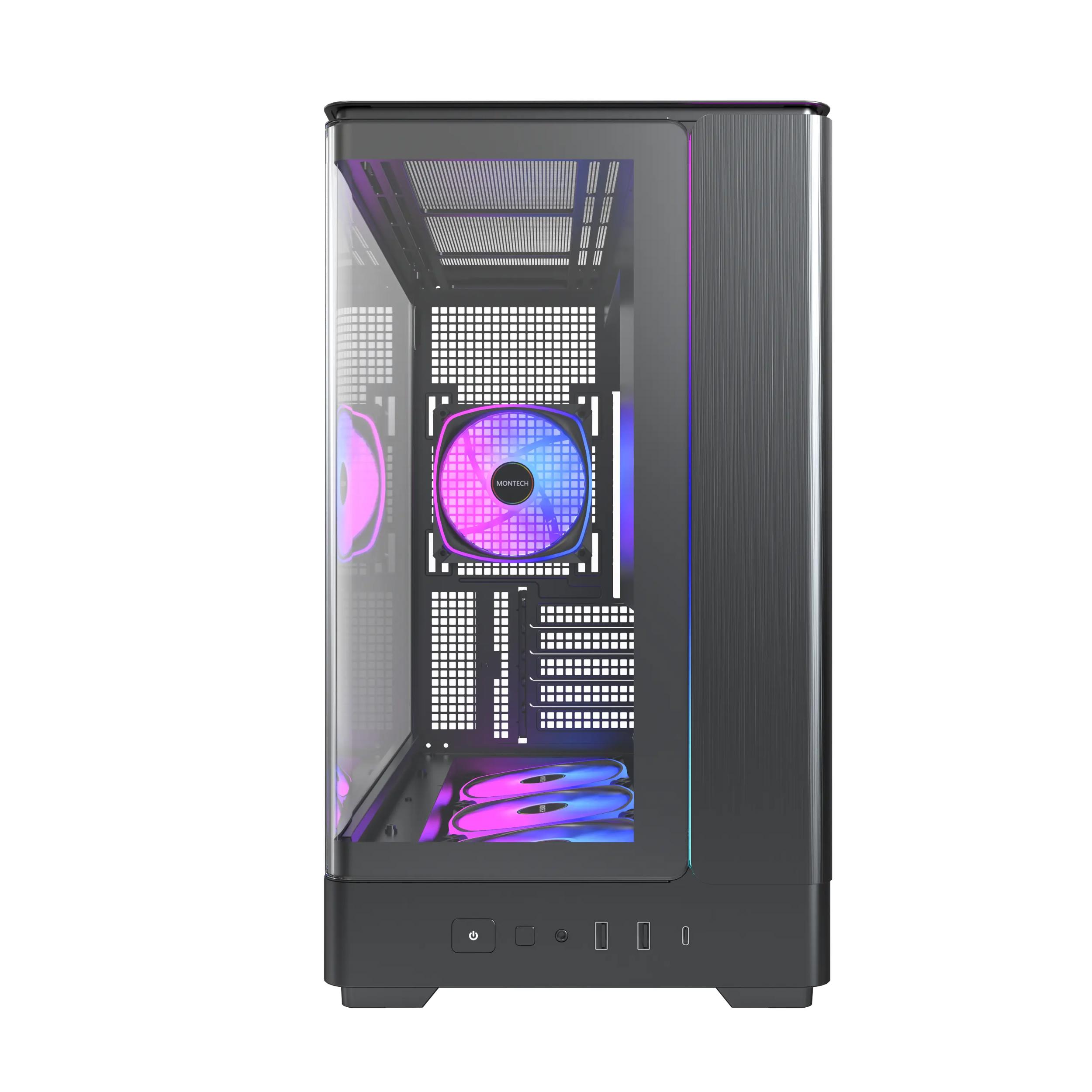 A large main feature product image of Montech KING 15 PRO Tempered Glass Micro Tower Case (Black)
