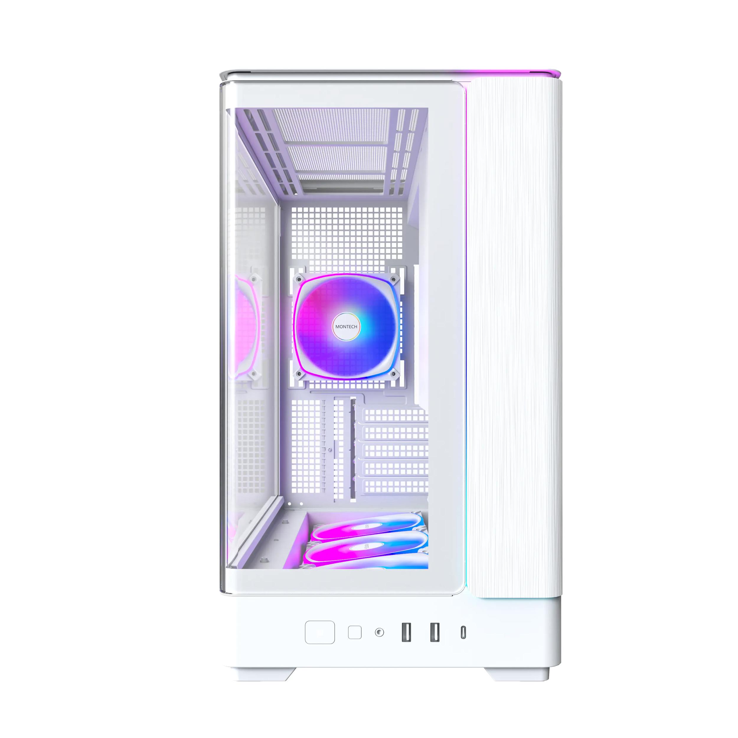 A large main feature product image of Montech KING 15 PRO Tempered Glass Micro Tower Case (White)