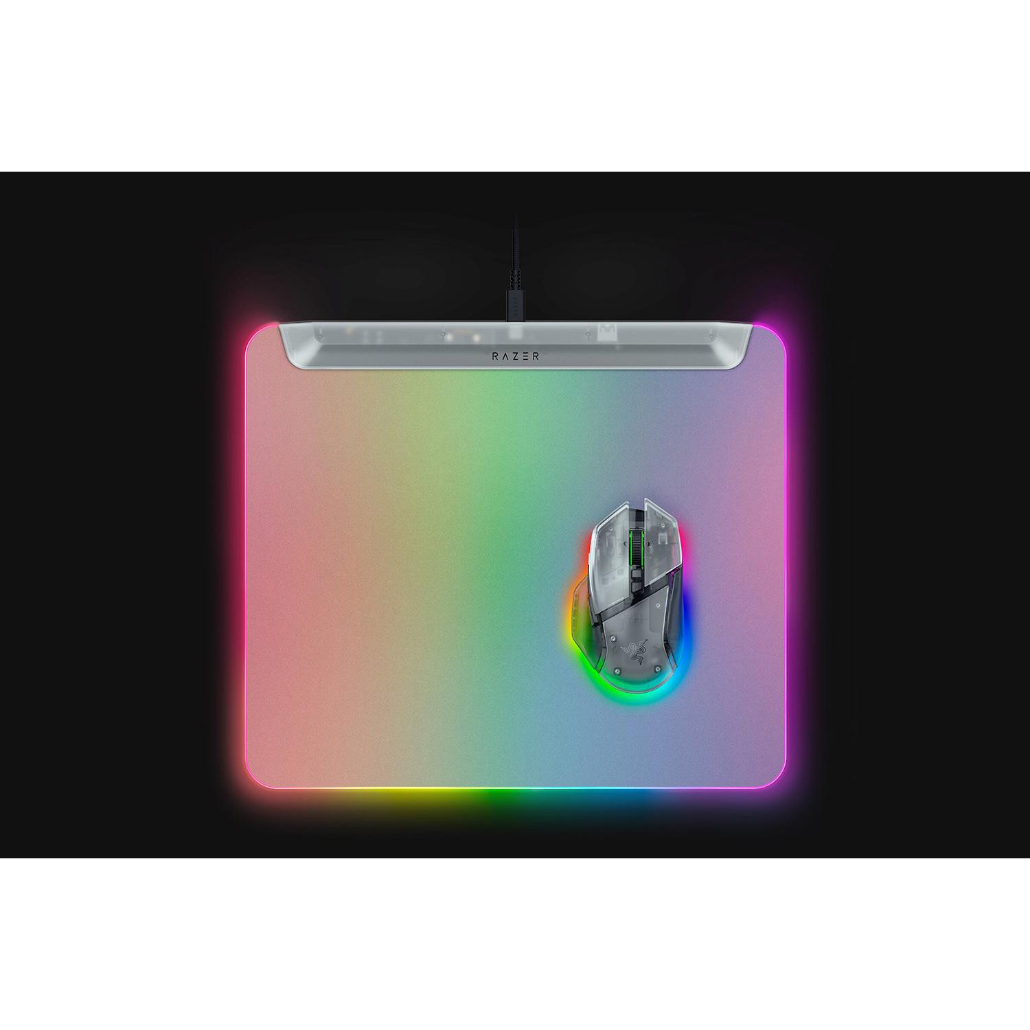 A large main feature product image of Razer Firefly V2 Pro - Multi-Zone Chroma Gaming Mousepad (Phantom White)