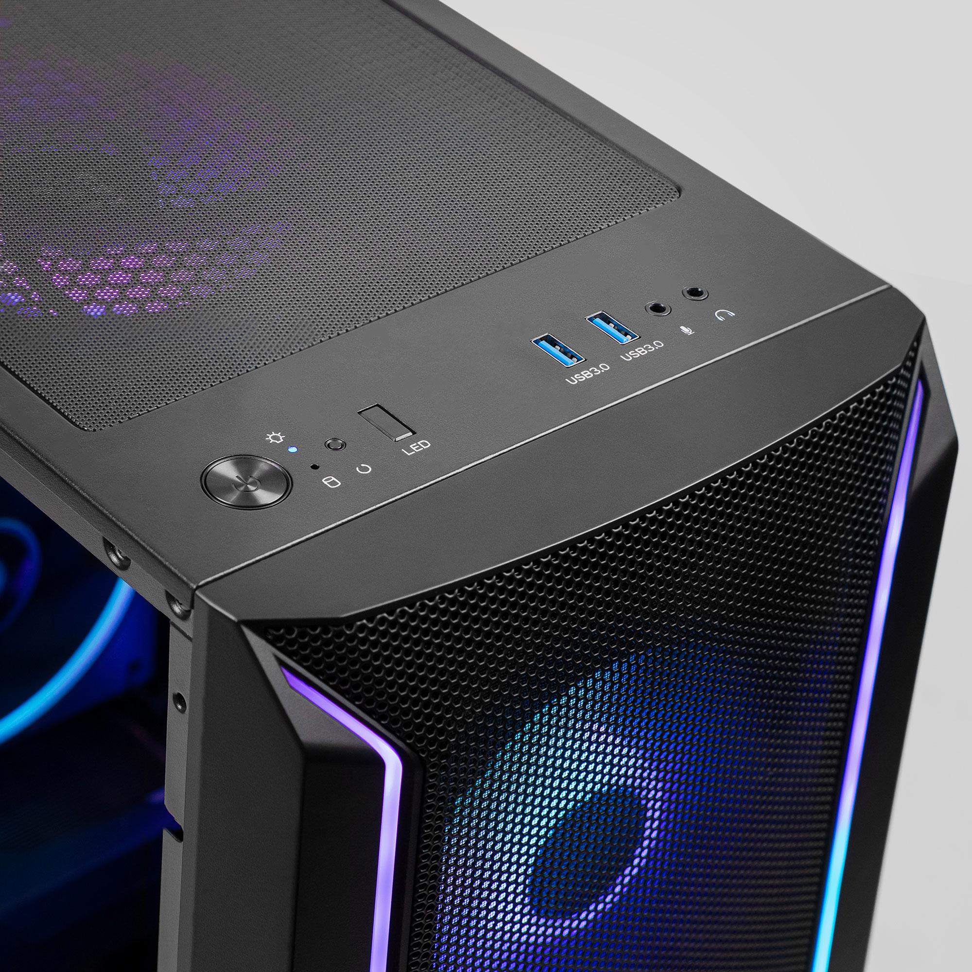 A large main feature product image of PLE Drift RTX 5060 Ti Prebuilt Ready To Go Gaming PC