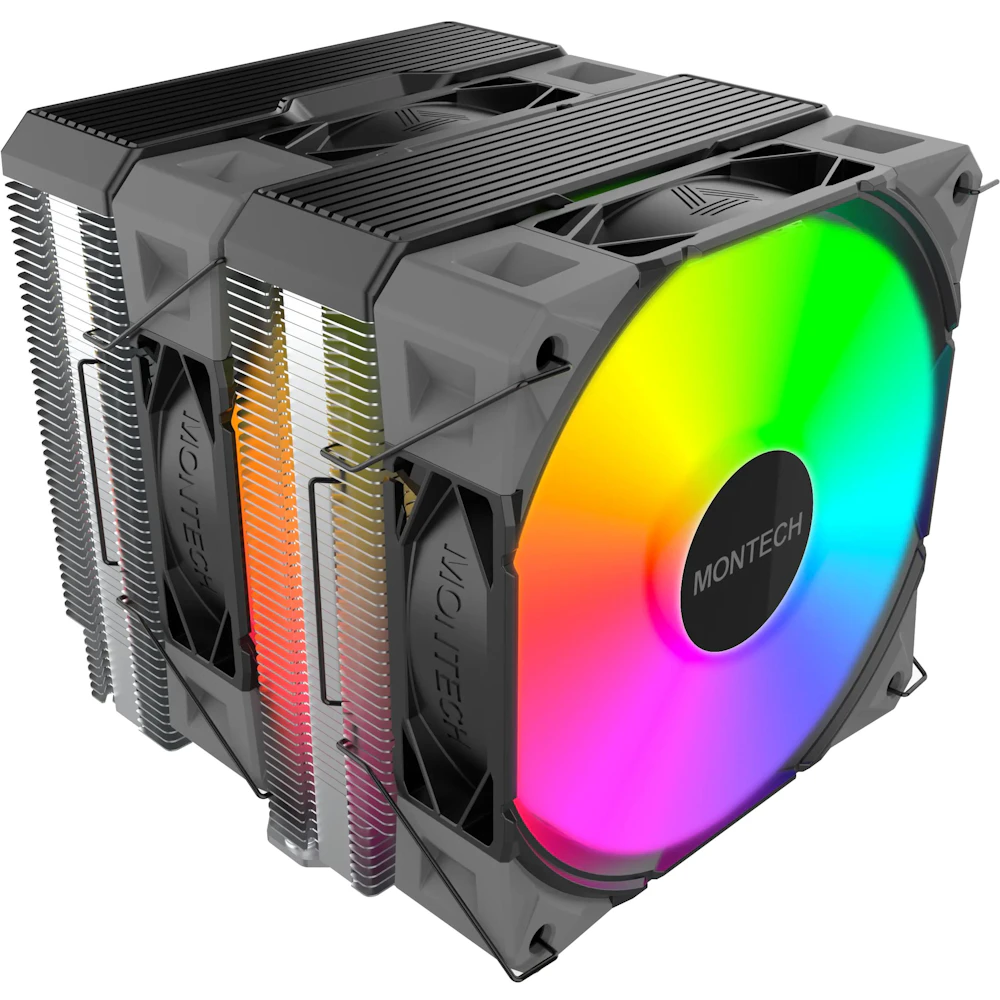 Montech NX600 ARGB Dual-Tower CPU Cooler (Black)