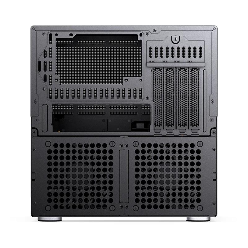 A large main feature product image of Jonsbo N6 - 34L Compact mATX 9-Bay NAS Case (Black)