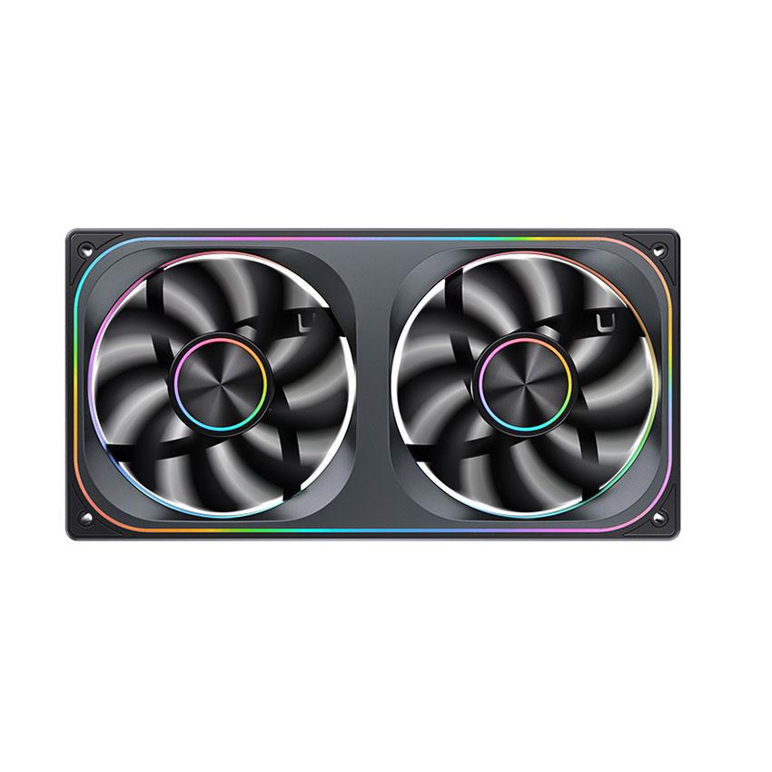 A large main feature product image of Jonsbo ZA-240 ARGB 120x240mm PWM Reverse Blade Dual Fan Module (Black)