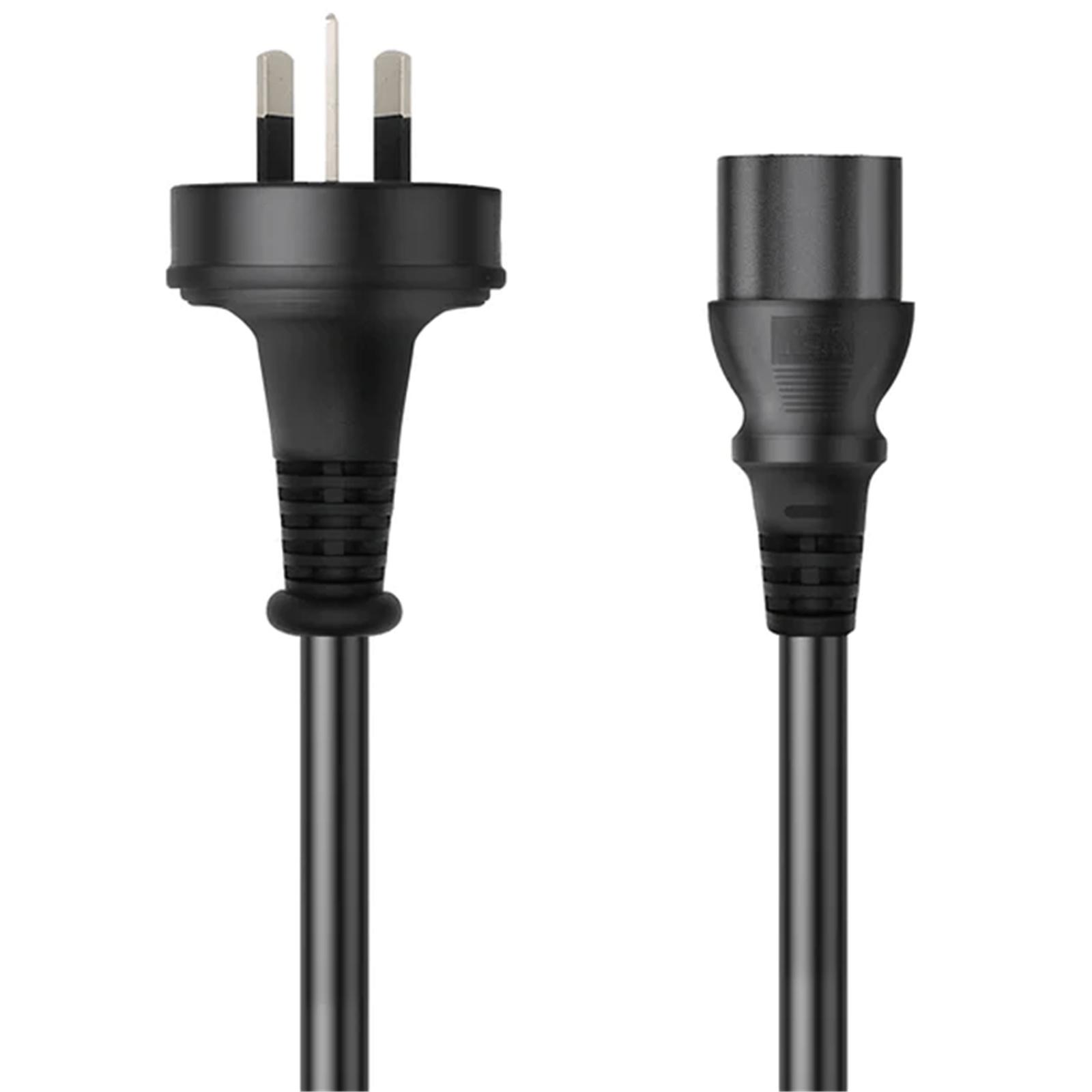 A large main feature product image of Cruxtec 3 Pin AU Male to Female IEC-C13 PC Power Cable - 2m