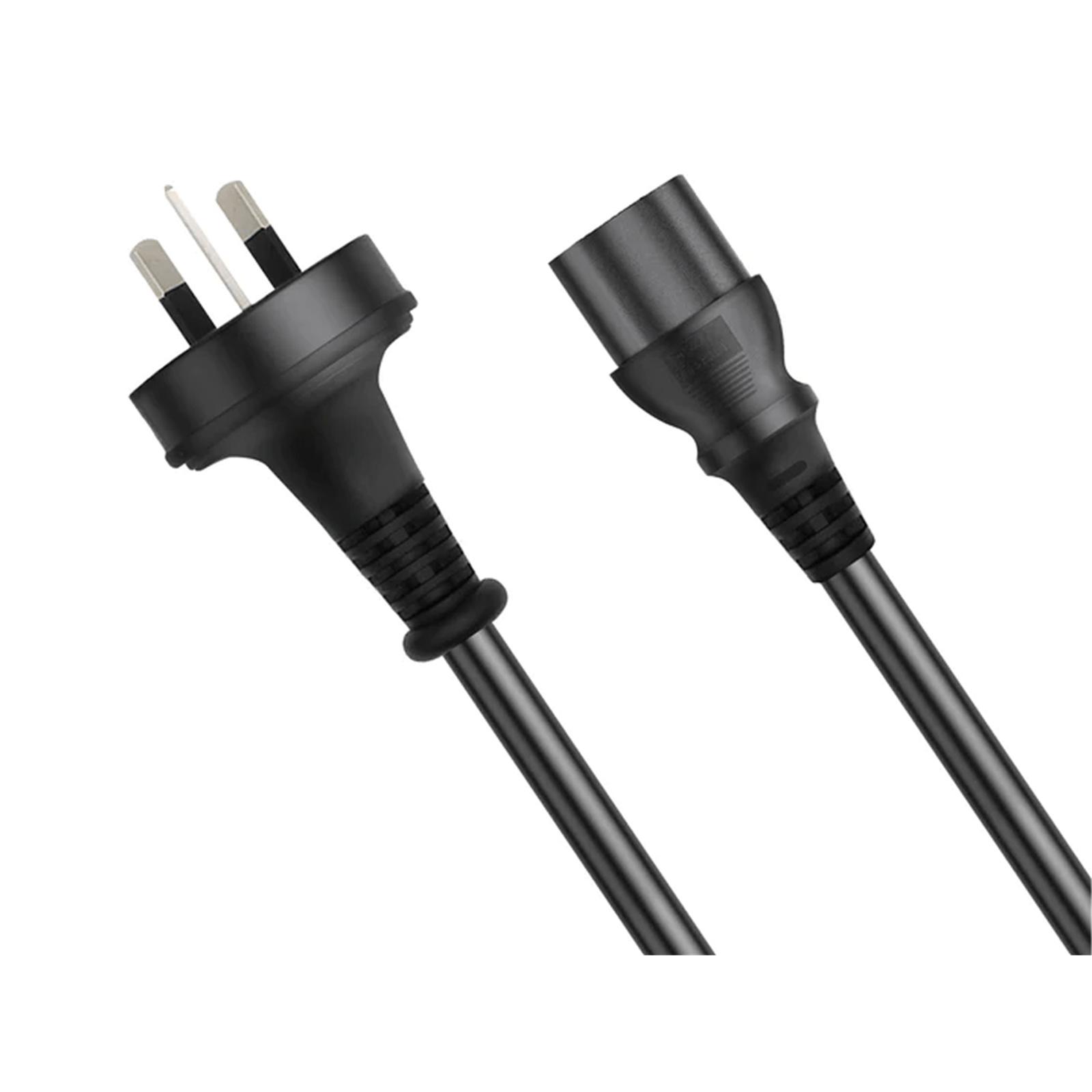 A large main feature product image of Cruxtec 3 Pin AU Male to Female IEC-C13 PC Power Cable - 2m