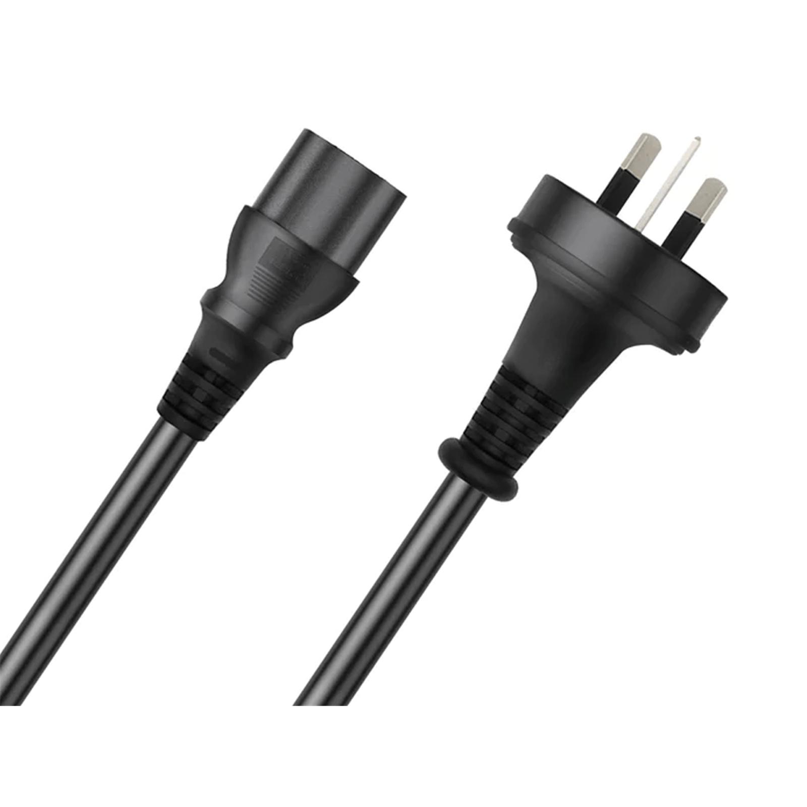 A large main feature product image of Cruxtec 3 Pin AU Male to Female IEC-C13 PC Power Cable - 2m